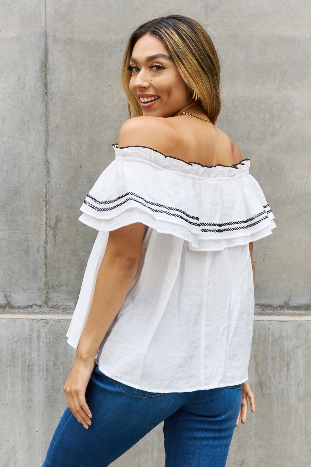 Oddi Off The Shoulder Ruffle Blouse