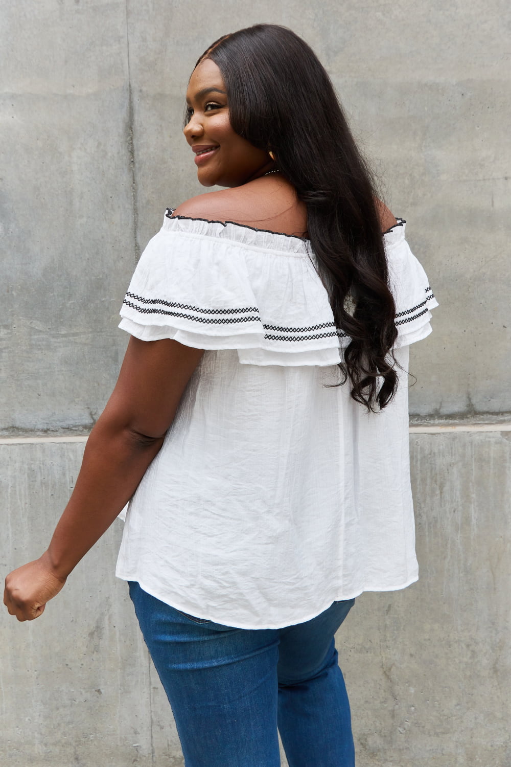 Oddi Off The Shoulder Ruffle Blouse