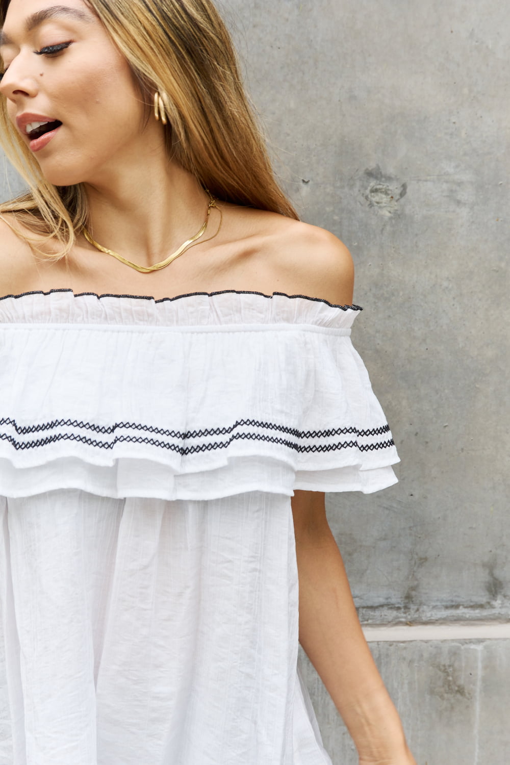 Oddi Off The Shoulder Ruffle Blouse