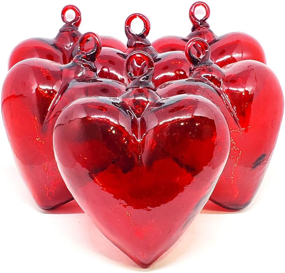 Handmade Mexican Glass Hearts