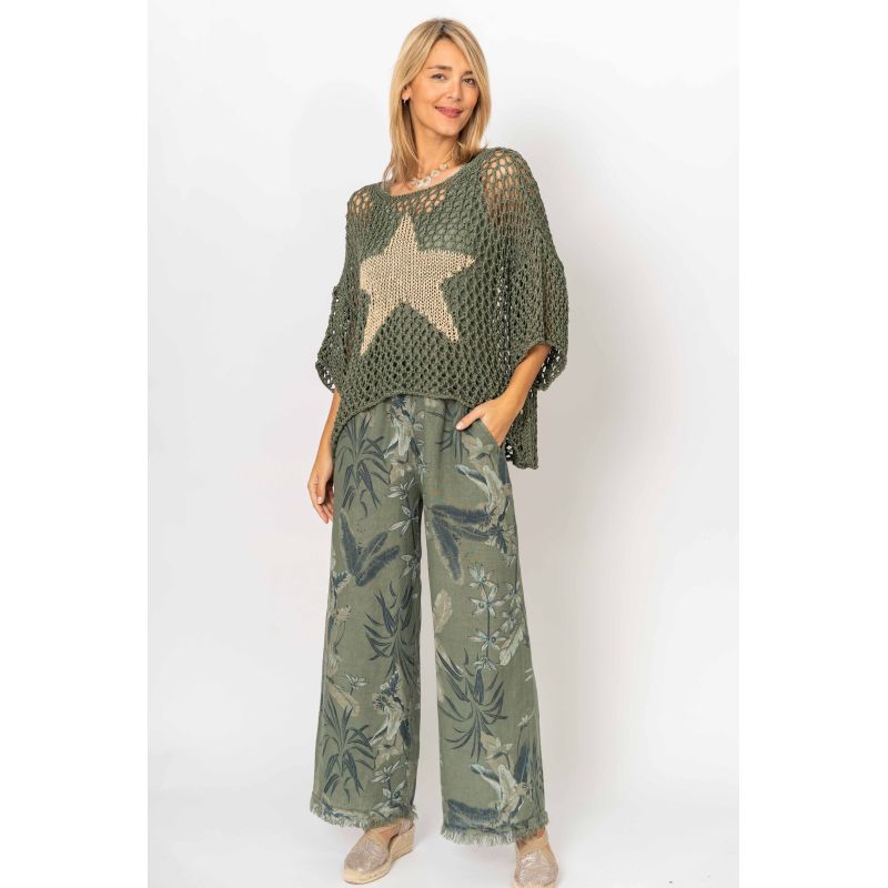 Gold Star Crochet Sweater