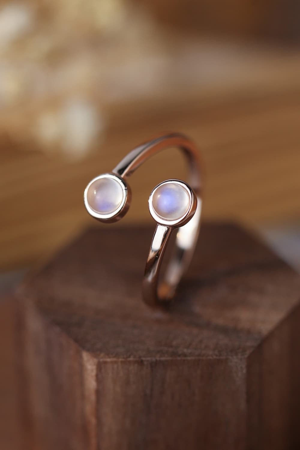 Natural Moonstone Sterling Silver Toi Et Moi Ring